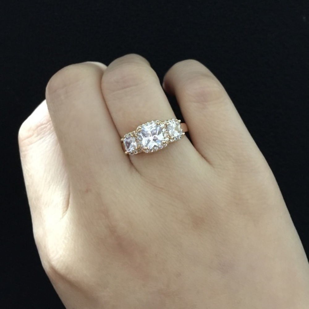 18K gold plated CZ ring size 7